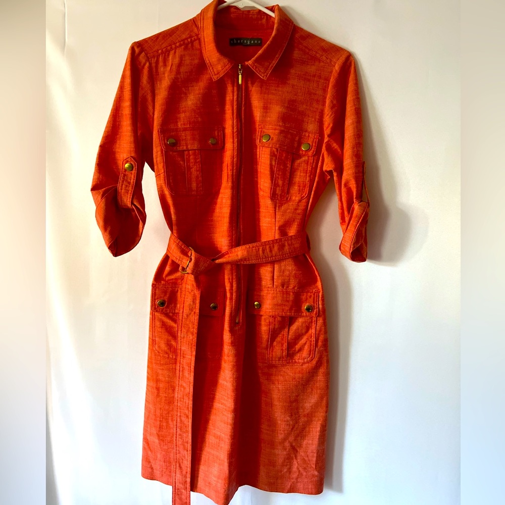 Sharagango trenchcoat dress size 10 orange originally $110